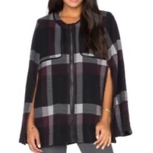 NEW! 525 America Plaid Cape Size XS/S Faux Leather Trim